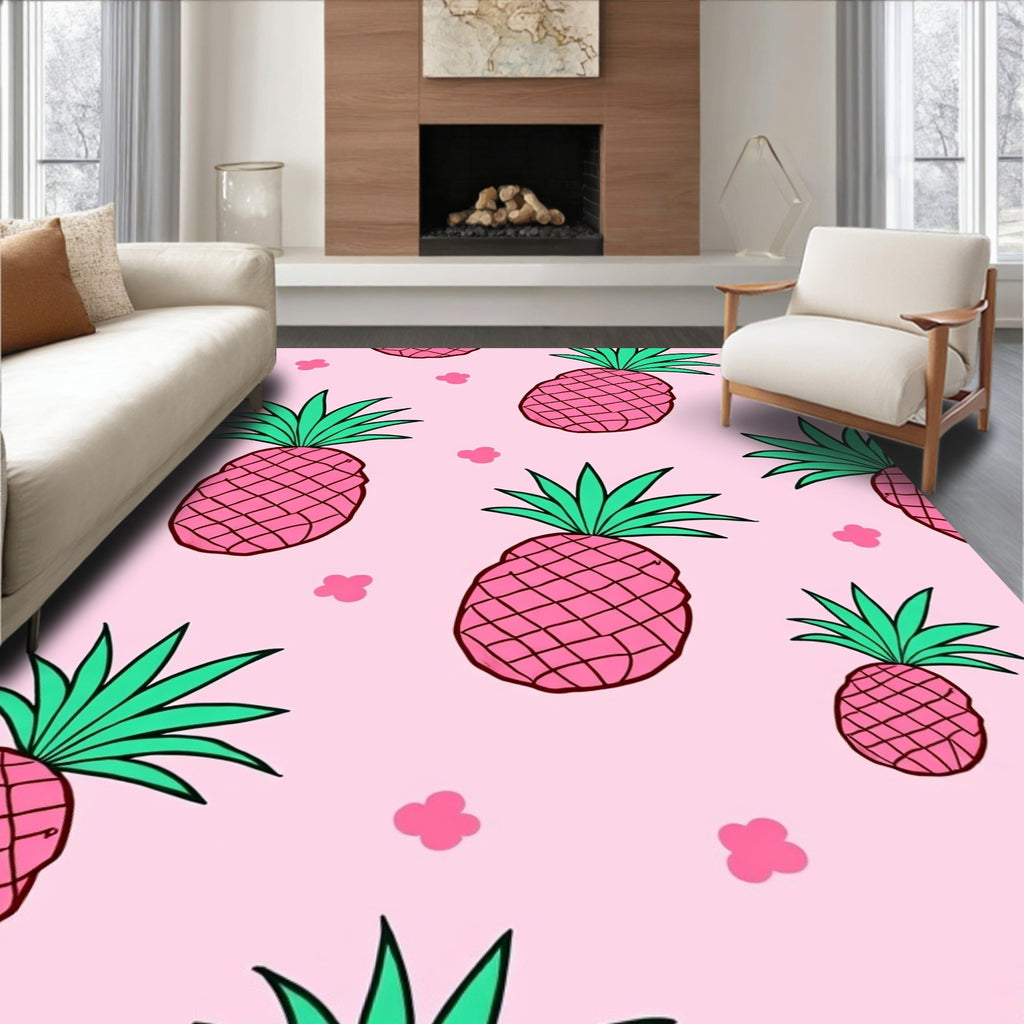 Pink Pineapple Pattern Pillow Rug