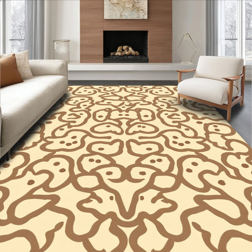 Abstract Brown Organic Pattern Rug