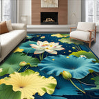 Elegant Lotus Floral Motif Design Rug