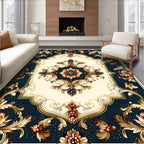 Ornate Floral Gold Scrollwork Rug