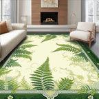 Green Fern Garden Botanical Pattern Rug