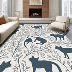 Whimsical Cats And Branches Pattern Rug