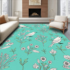 Birds and Botanical Floral Pattern Rug