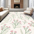 Delicate Pink Floral Vine Pattern Rug