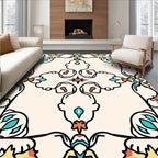 Ornate Teal And Yellow Floral Pattern Rug