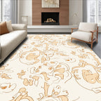Whimsical Floral Sketch Pattern Rug