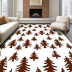 Brown Pine Forest Scatter Rug