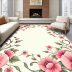 Pink Floral Vine Accent Rug