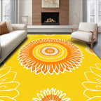 Sunny Yellow Mandala Floral Design Rug