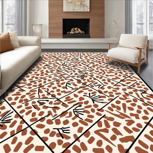 Abstract Organic Lines Dots Design Rug