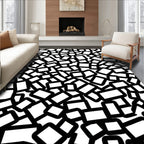 Scattered Rectangles And Circles Design Rug