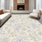 Delicate Floral Outline Design Rug
