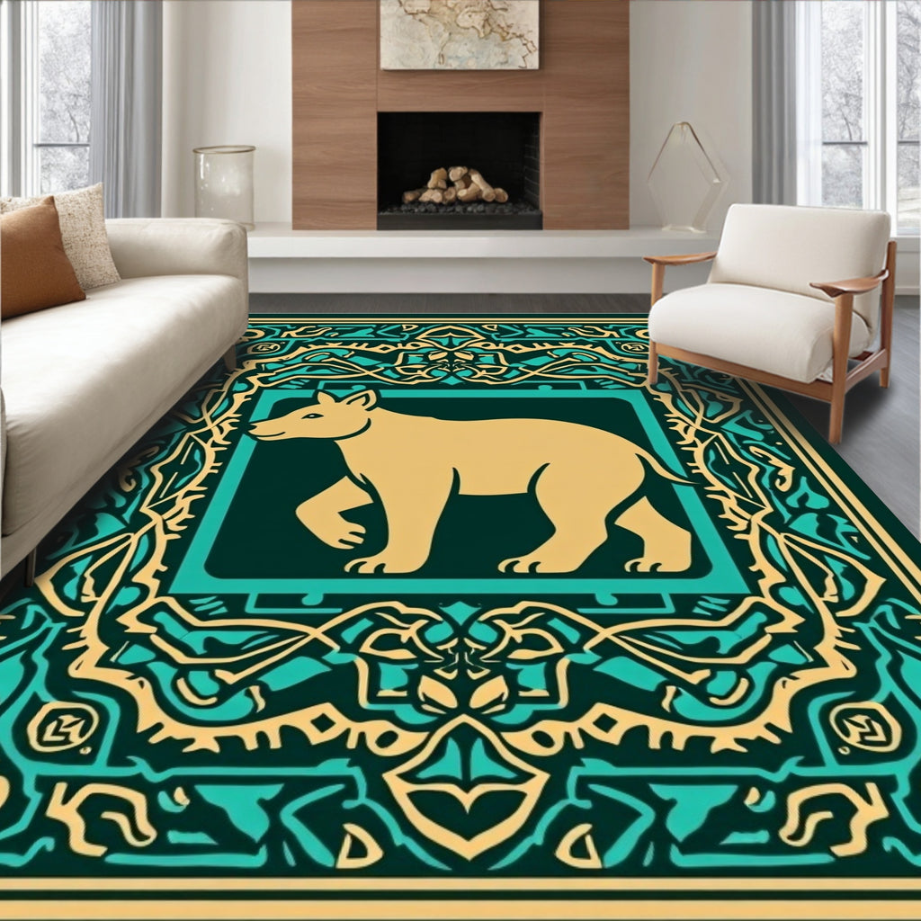 Stylized Canine Abstract Pattern Rug