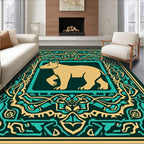 Stylized Canine Abstract Pattern Rug