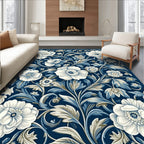 Vintage Floral Silhouette Design Rug