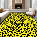Bold Yellow Leopard Spots Design Rug