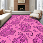 Whimsical Abstract Pink Swirl Design Rug