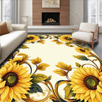 Golden Sunflower Vintage Swirl Rug