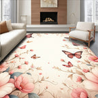Floral Butterflies Gentle Spring Delight Rug
