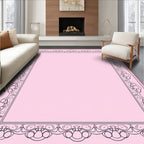 Ornate Swirls Decorative Pink Rug
