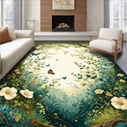 Enchanted Forest Butterfly Garden Rug