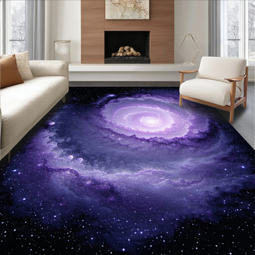 Galactic Swirl Nebula Pattern Rug