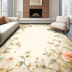 Elegant Peony Vine Floral Rug