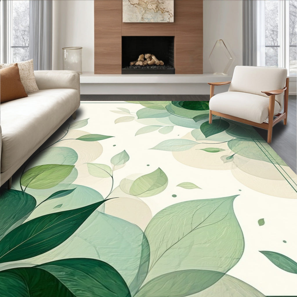 Greenery Floral Artwork Design Rug