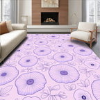 Lavender Floral Outline Pattern Rug