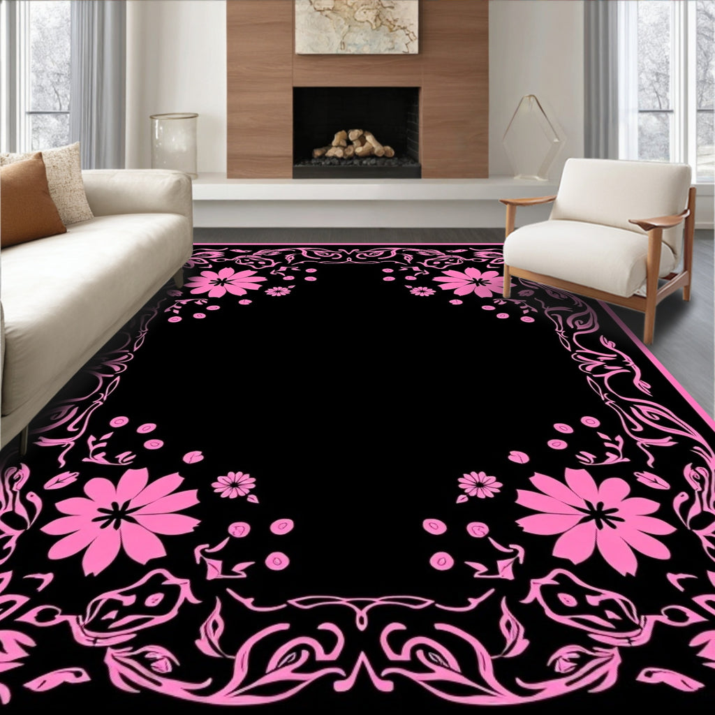 Bountiful Floral Frame Design Rug