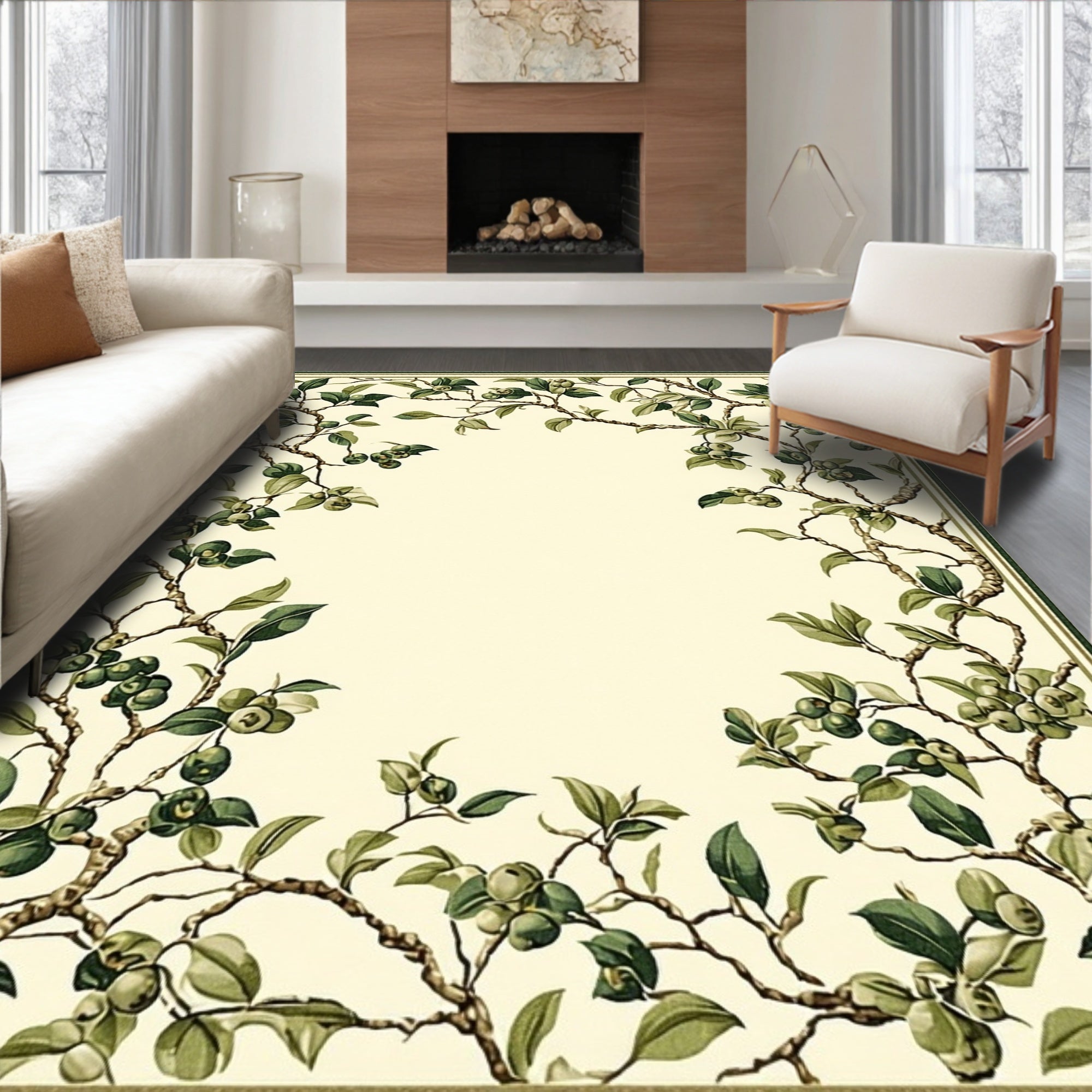 Botanical Vine Border Rug