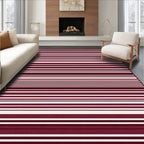 Modern Striped Burgundy Ivory Rug