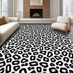 Bold Black Animal Print Pattern Rug