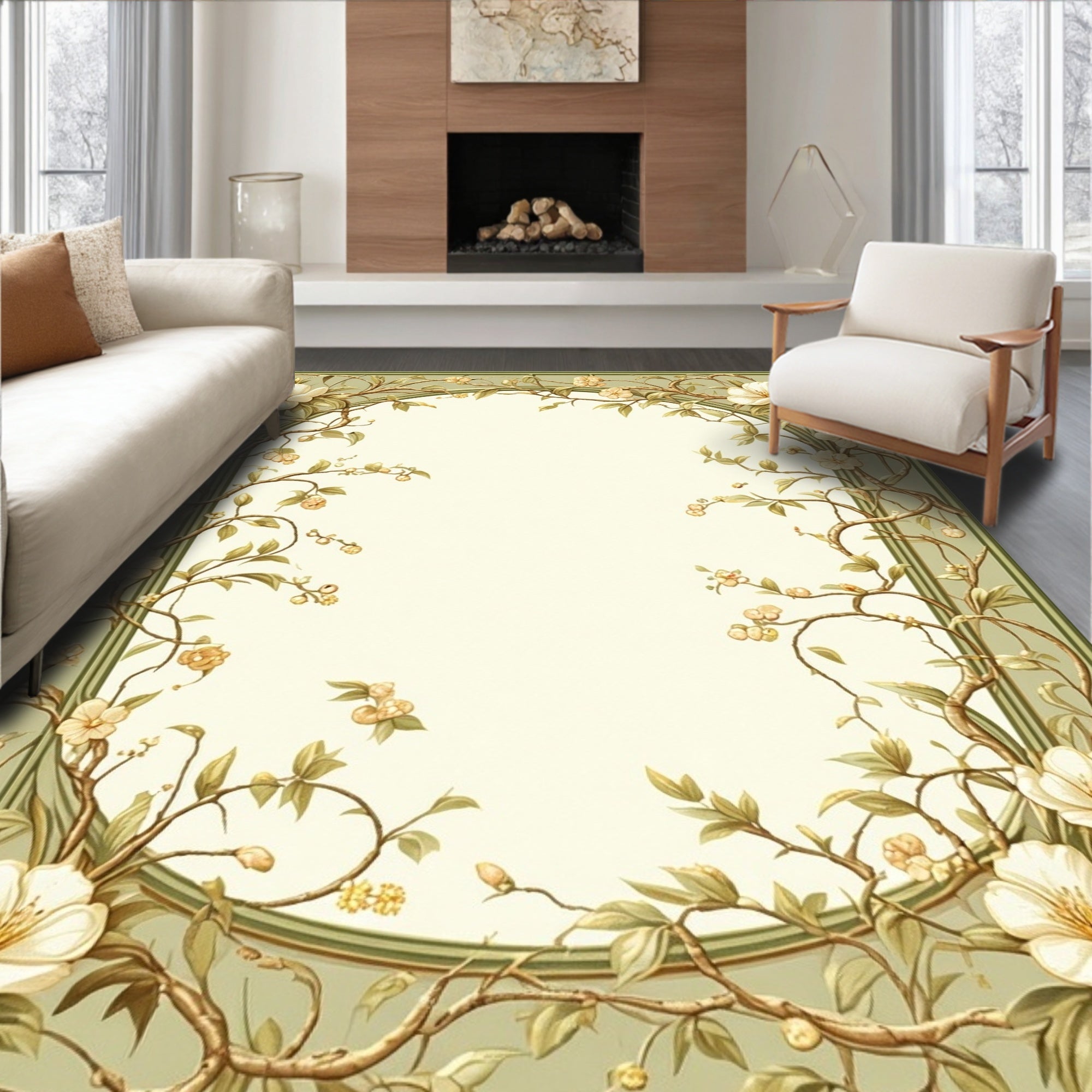 Vine Floral Garden Pattern Rug