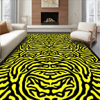 Vibrant Yellow Zebra Stripe Abstract Rug
