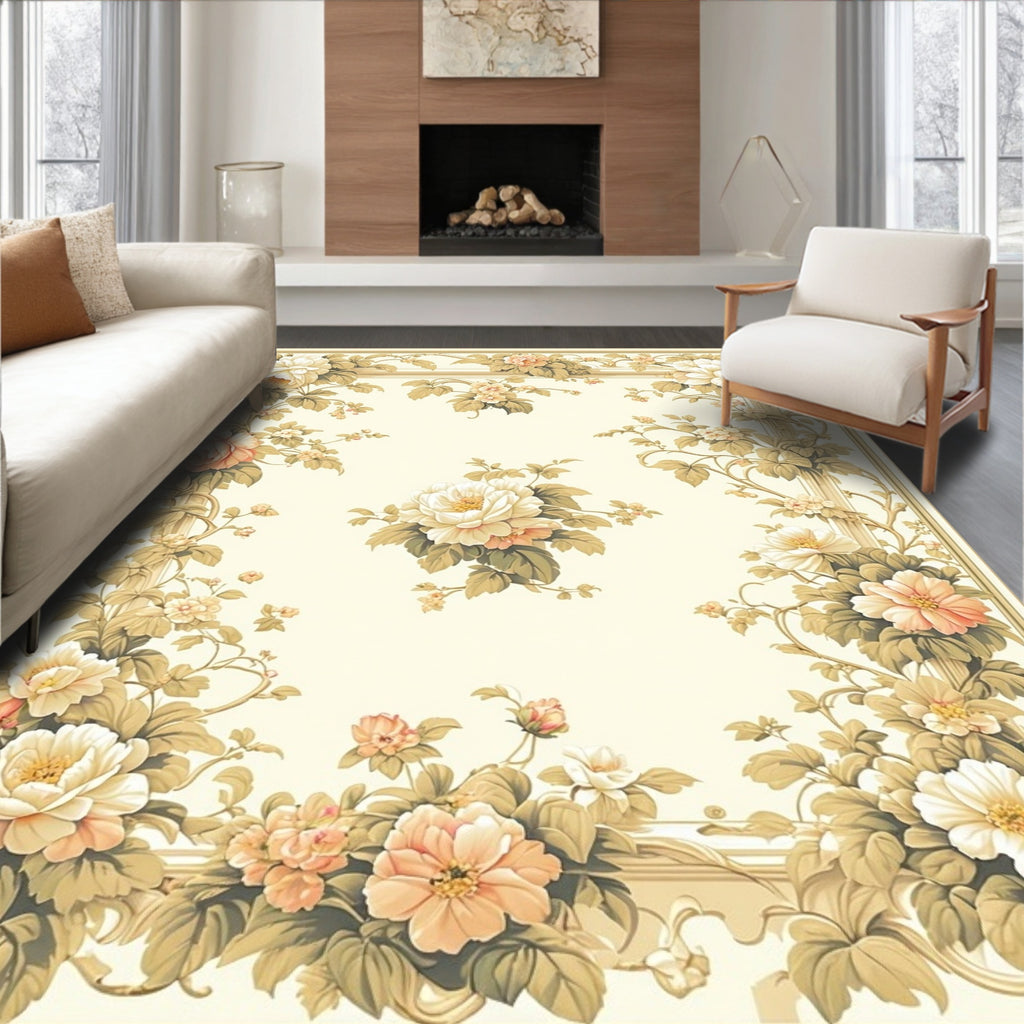 Classic Floral Vine Intricate Pattern Rug