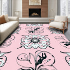 Art Nouveau Floral Swirls Pattern Rug