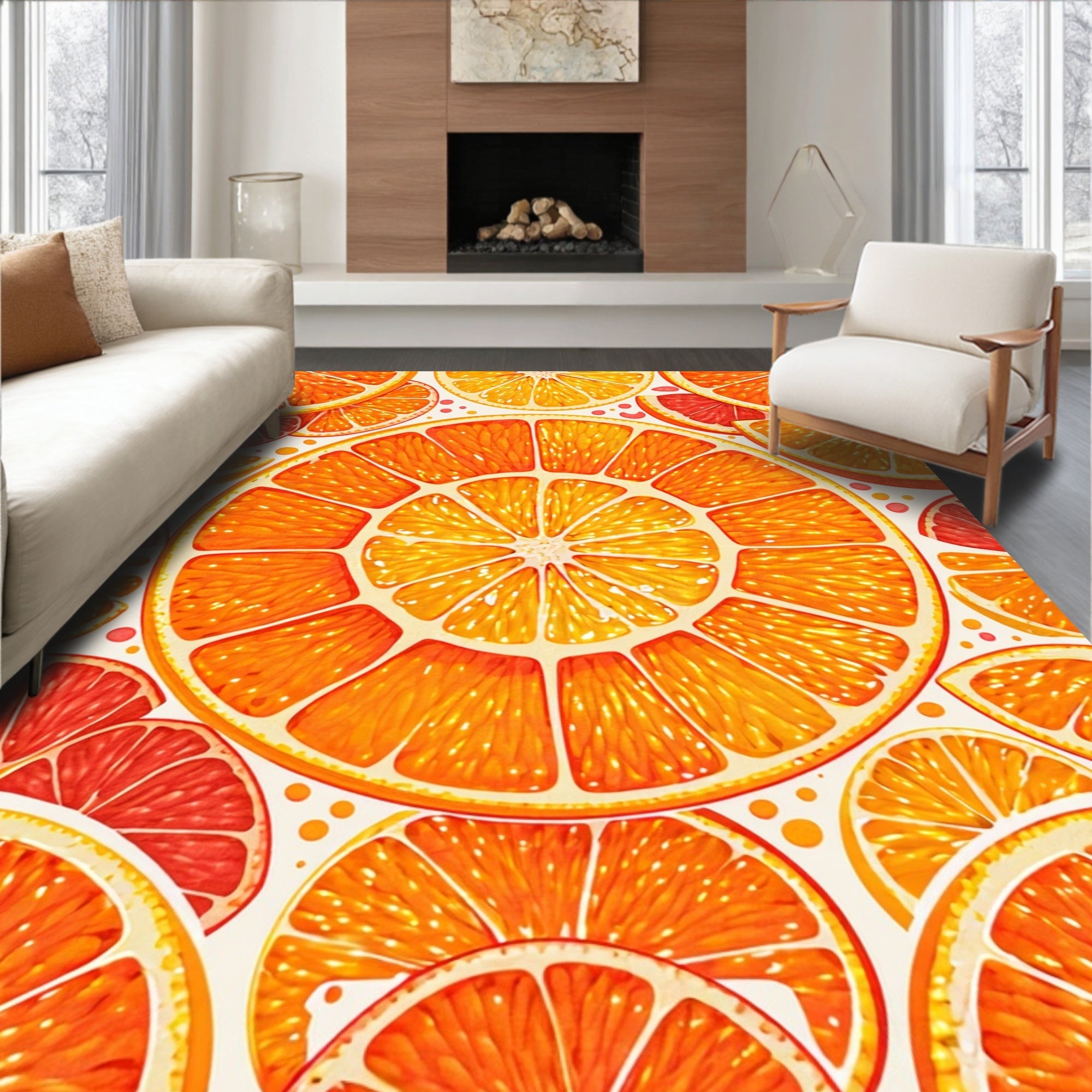 Citrus Slice Pattern Rug