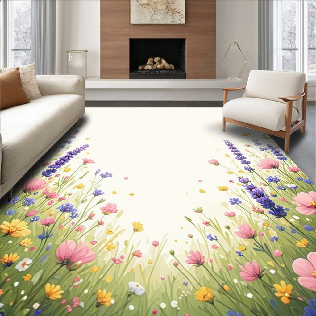 Field Of Wildflowers Pattern Runner Rug