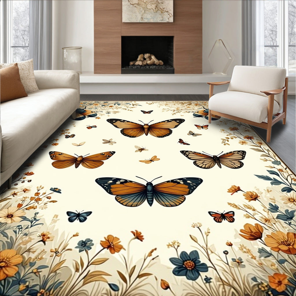 Nature Inspired Butterfly Beetle Design Rug