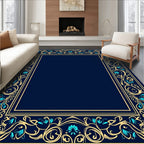 Ornate Floral Border Design Rug