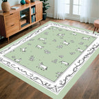 Whimsical Horse Floral Print Rug