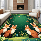 Enchanted Forest Creatures Butterflies Rug