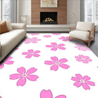 Pink Cherry Blossom Floral Pattern Rug