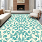 Teal Floral Vintage Pattern Rug