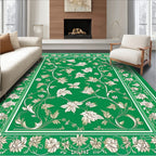 Green Floral Vine Pattern Rug