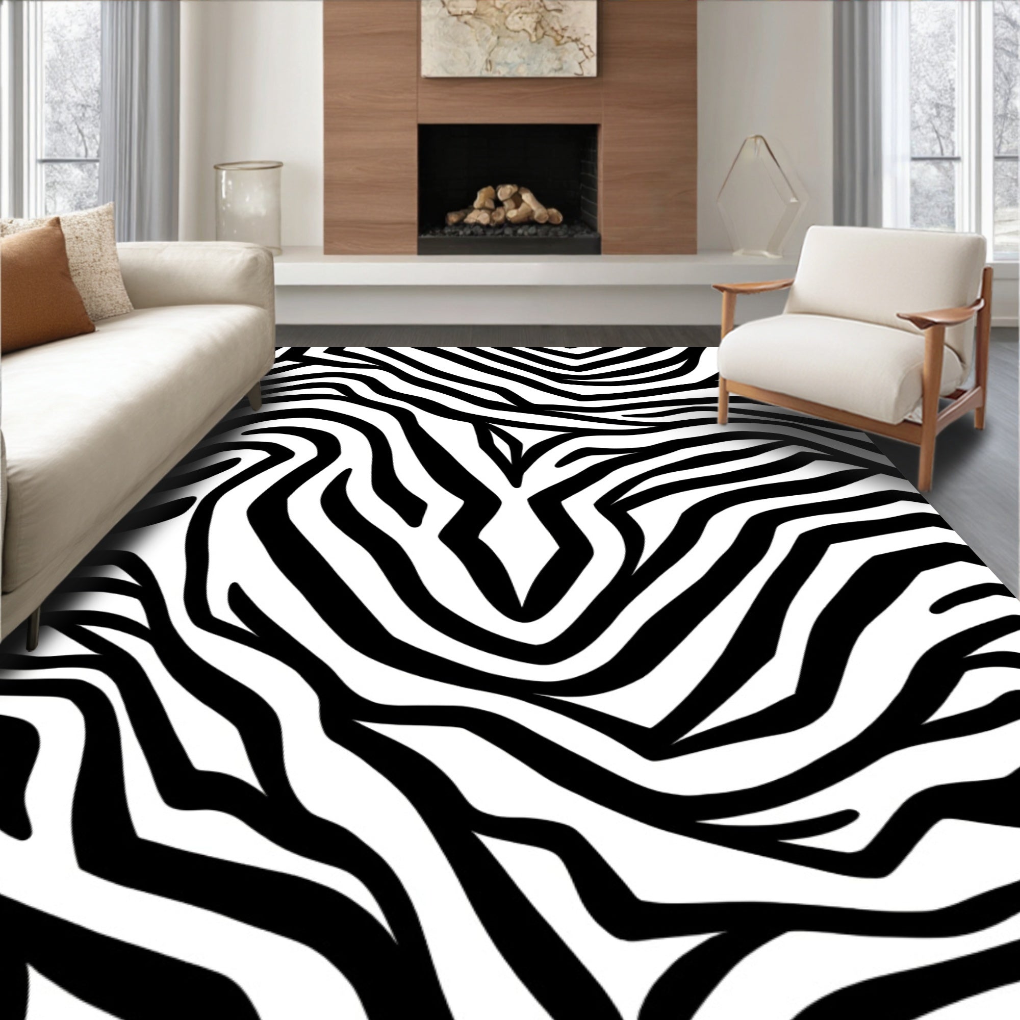 Bold Zebra Stripe Pattern Rug