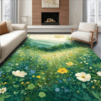 Moonlit Meadow Floral Landscape Rug