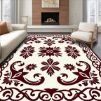 Deep Burgundy Grand Floral Scroll Rug