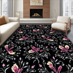 Classic Floral Dark Background Rug